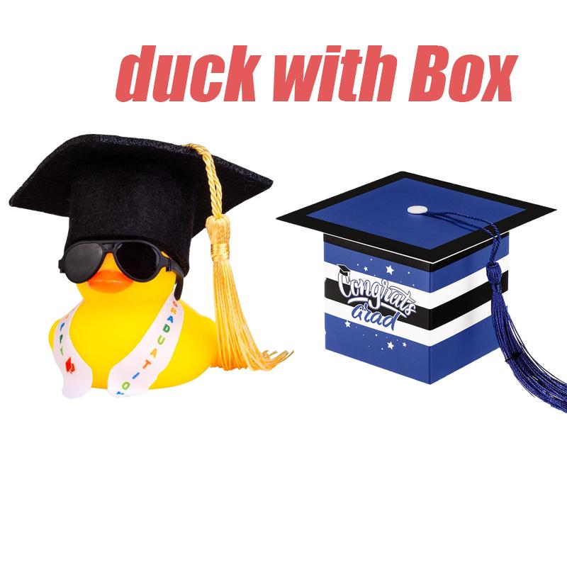 Graduation Ducks Car Dashboard Decorations Rubber Duck Car Ornaments Accessories With Mini Graduation Hats Sashes Glasses