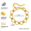 Waterproof Geometric Stainless Steel Bracelet, Handmade Stack Chain Bracelet for Women Femal, Valentine‘s Day Gift