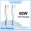 Кабель USB Type C - Type C 60 Вт 6 А для передачи данных для iPhone 15 16 Samsung Быстрая зарядка Кабель USB C - C Кабель для зарядки данных Type C