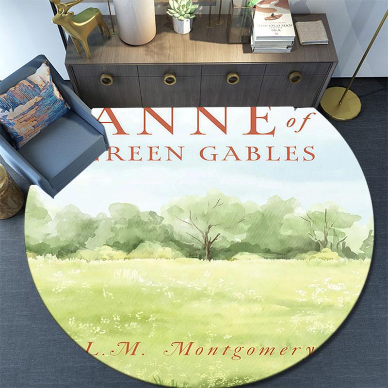 Anne of Green Gables Art pattern round rug,Carpet Rug for Living Room Bedroom Playroom ,Non-slip Floor Mat,Holiday Gifts and Birthday Gifts.