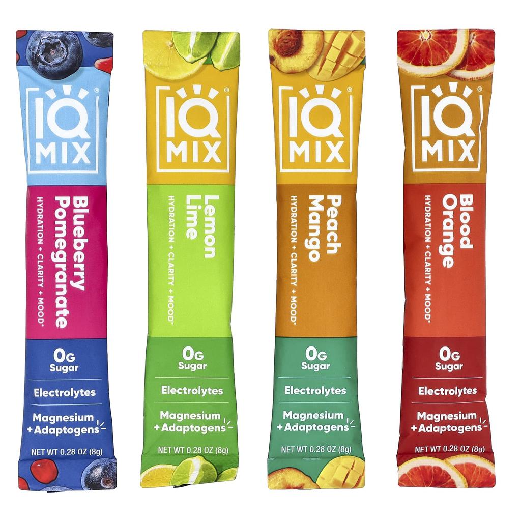 IQBAR IQMIX®, Смесь для Гидратации + Ясности Мышления + Настроения, Ассорти, 20 Пакетиков, 8 г (0,28 унции) Каждый