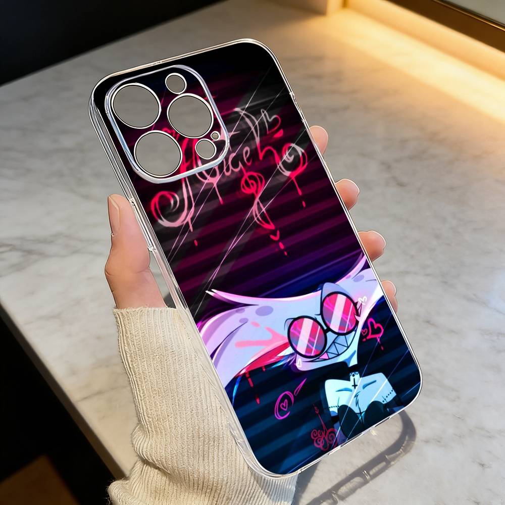 H-hazbin hotel ангел пыль Чехол для телефона Прозрачный Силиконовый Мягкий Для iPhone 17 16 15 14 13 12 11 Mini Pro Max Plus