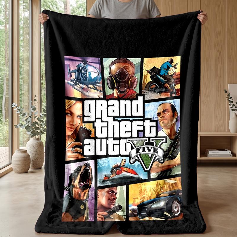 Grand theft autoPrinted Flannel Blanket Cozy Skin-Friendly Warm Throw for Couch Bed Indoor Daily Use