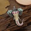 Lucky Auspicious Enamel Elephant Brooches for Women Classic Crystal Animal Metal Brooch Pins Personality Jewelry Gifts