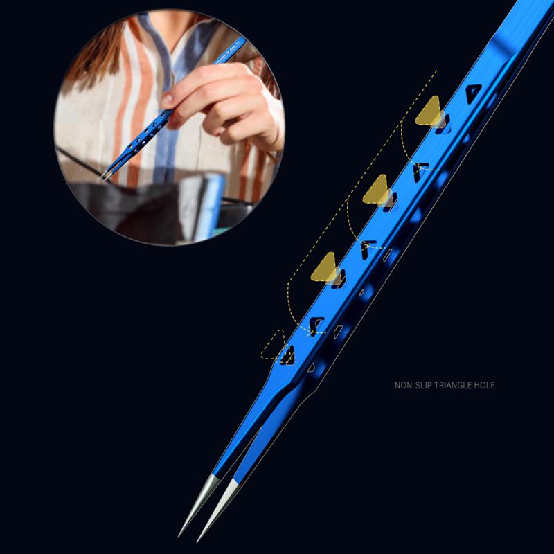 MECHANIC Aac-14 Precision Tweezers 8 Hollows Heat-Dissipating for Mobile Phone Repair PCB Chip Screws Clamping Tools