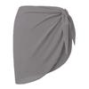 Summer Women's Short Saree Seaside Vacation Beach Party Bikini Cover-ups Solid Color Chiffon Breathable Wrap Mini Skirt