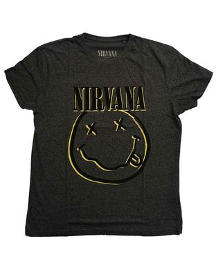 26 футболка Nirvana Перевернутая улыбка Логотип группы новая Официальная полосатая Унисекс футболка