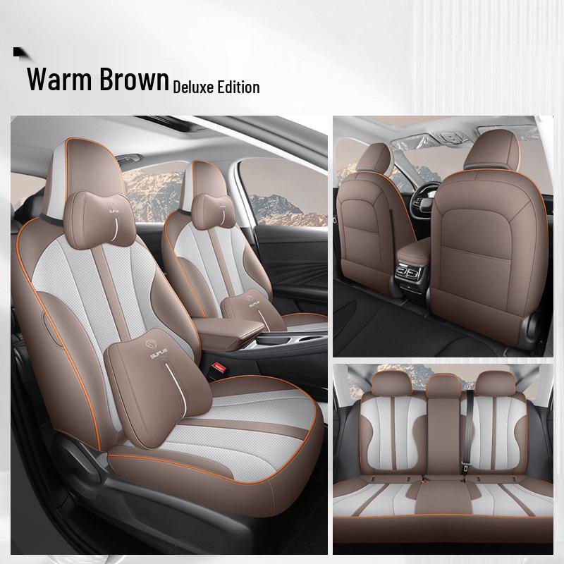 Roewe D7 Car Seat Cushion - Full Leather, Universal Fit, Four Seasons Use
