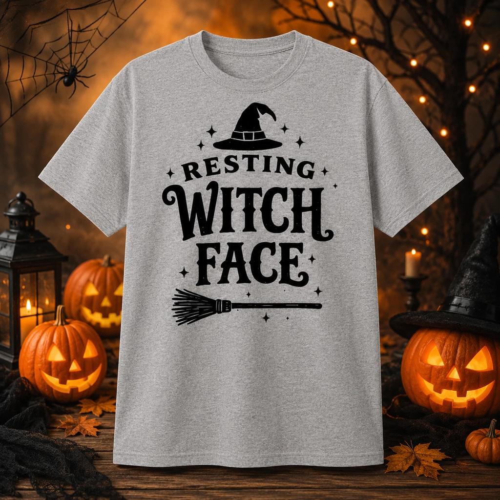Resting Witch Face Shirt Funny Halloween Witch Graphic Tee Women's Unisex