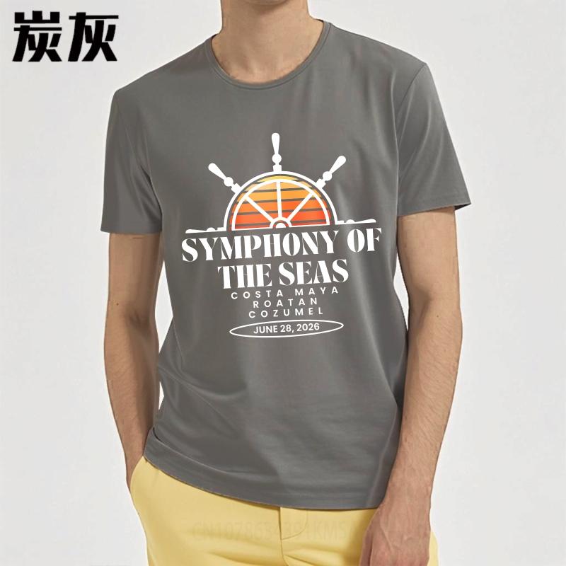 Man Brand tshirt Unisex Summer Teenagers Tshirt Symphony Of The Seas Cruise Ship Design Short Sleeve New Arrived ONeck Tops