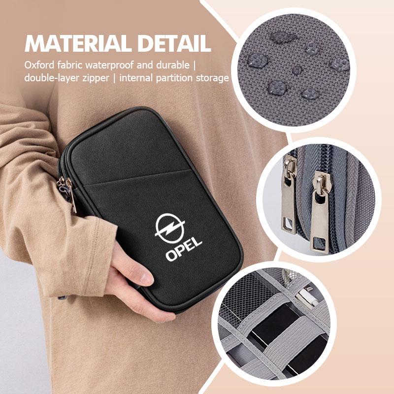 AAAYS1 For Opel Car Portable Storage Bag Carry Lighter Data Cable Key Bank Card Insignia Corsa Zafira Mokka Grandland Antara Ampera