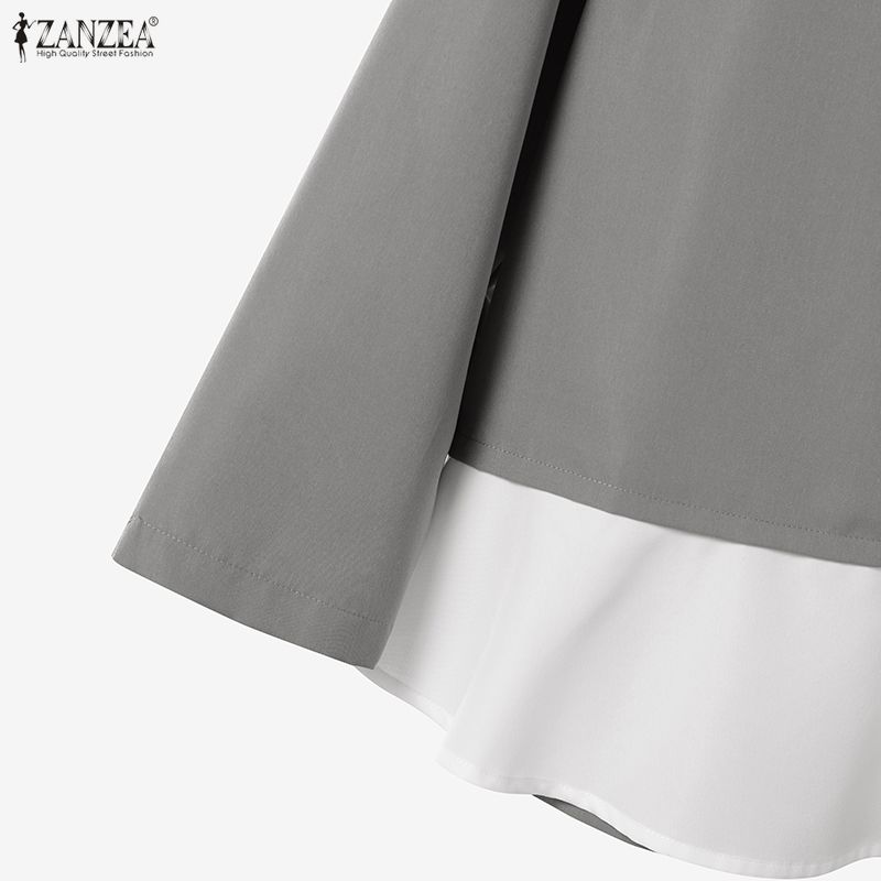 ZANZEA Женская блузка с длинным рукавом и длинные юбки, повседневные костюмы-двойки