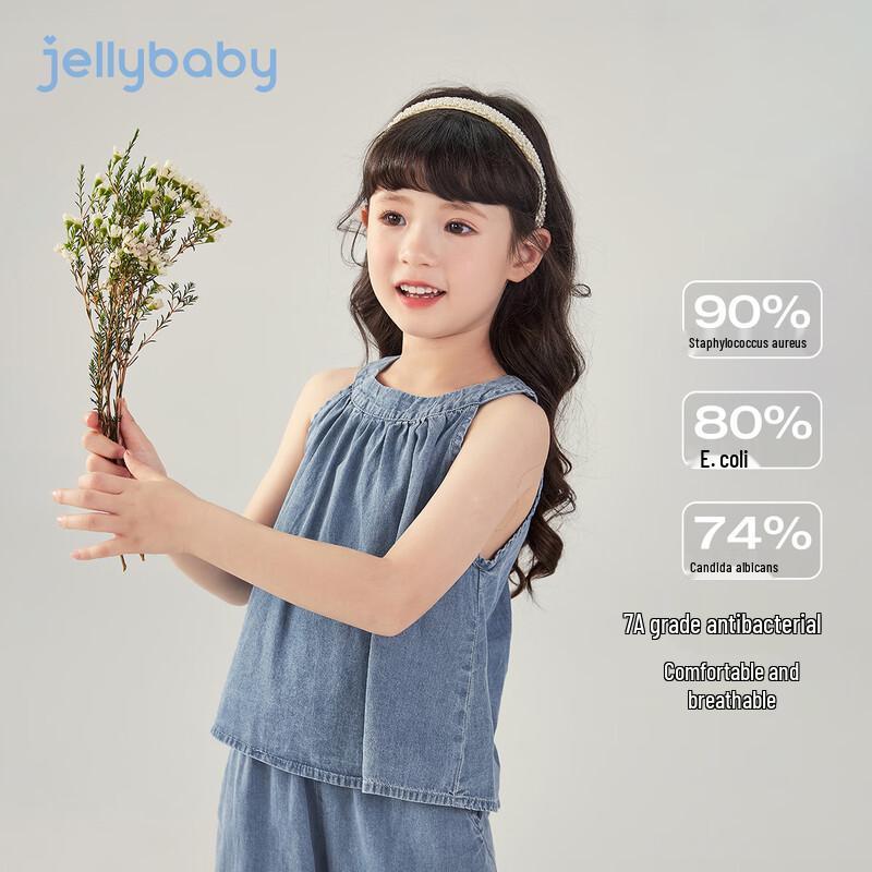 JELLYBABY Летний джинсовый комплект для девочек в французском стиле