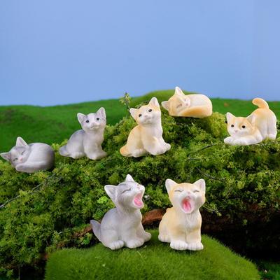 Миниатюрные фигурки кошек из смолы, милые реалистичные статуэтки кошек, миниатюрные фигурки животных для украшения тортов, приборной панели автомобиля, микро-ландшафтов, кукольных домиков, поделок DIY