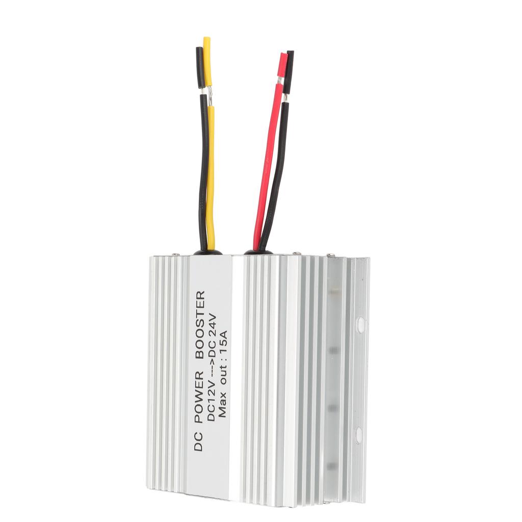 Автомобильный повышающий преобразователь DC 12V в 24V 15A 360W Корпус из алюминиевого сплава DC 12V в 24V Безопасный стабильный повышающий преобразователь постоянного тока для автомобиля грузовика