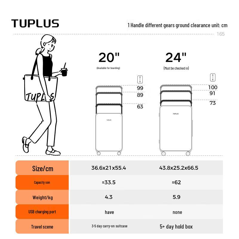 Классический чемодан TUPLUS серии Balance