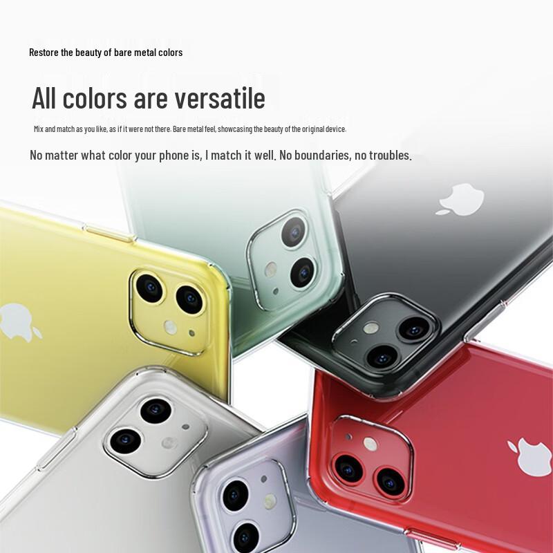 Snowkids Minimalist Transparent TPU Anti-Drop iPhone Case