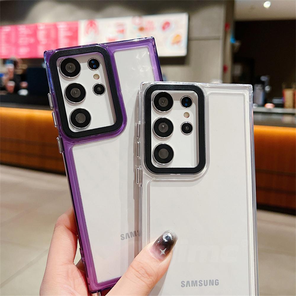 Противоударный ремешок для телефона Samsung Galaxy S24 Ultra S23 Plus S22 S21 S20 FE A24 A54 A14 ремешок через плечо прозрачный чехол