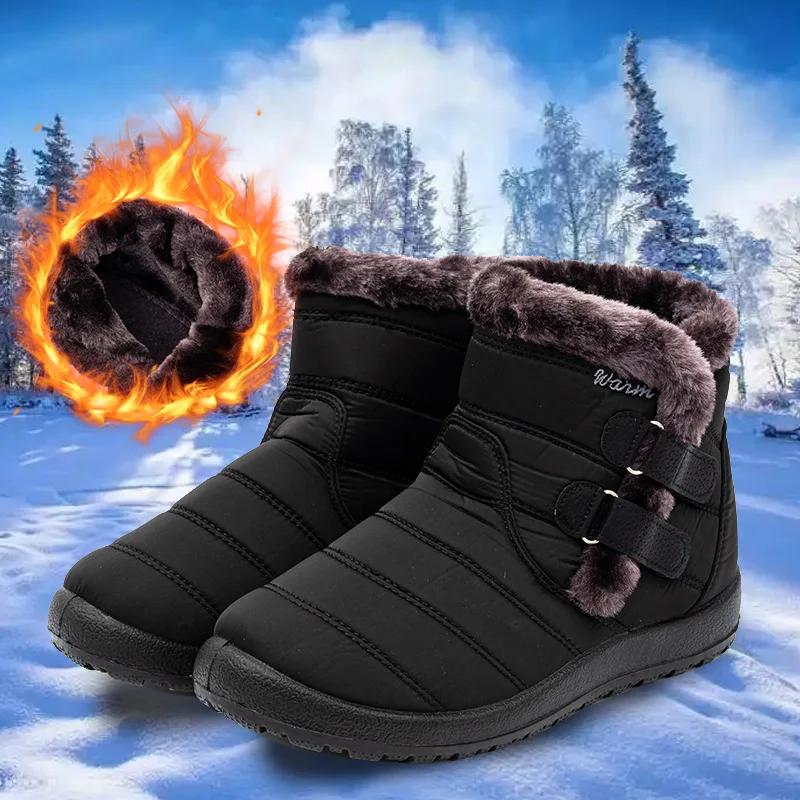 Зимние теплые женские хлопковые сапоги, обувь Botas Mujer, легкие водонепроницаемые износостойкие хлопковые ботинки, короткие плюшевые зимние ботильоны