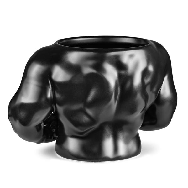 Кружка мускулистый мужской бюст черный Оригинальная чашка для бодибилдинга
