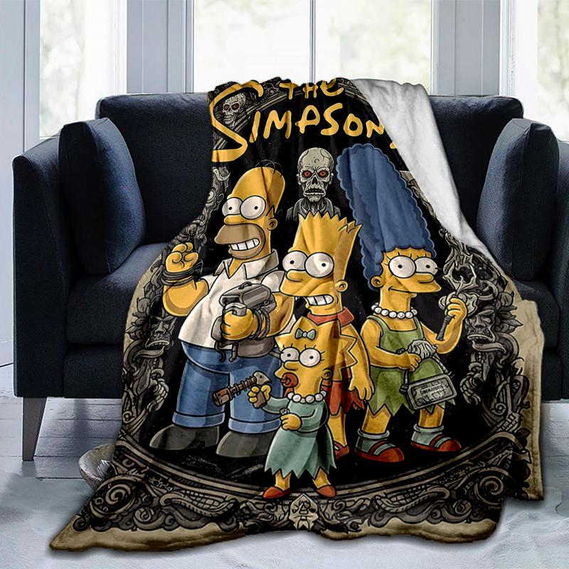 1Pc Simpsons Family Adventure Blanket Soft And Comfortable Casual Warm Camping Travel Christmas Halloween Gift M921909