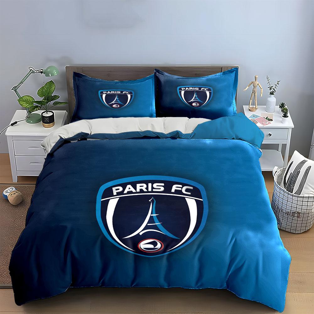 Blue "Paris FC" logo. Bedding sets Duvet cover sets Duvet covers Pillowcases(1*Duvet Cover 2*Pillowcases without duvet insert)