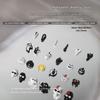 Retro Halloween Nail Art: Skull, Witch, Pumpkin, Spider Decorations (5pcs)