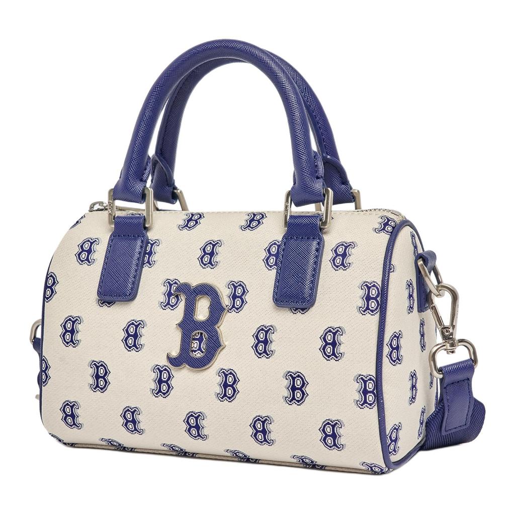 MLB Polyester Letter Bag, Portable Crossbody Bag, Shoulder Bag Women's Blue Gray 3ABWS013N-43BGL