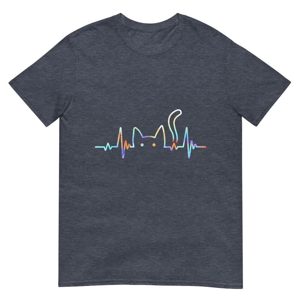 Heartbeat Cat Lover Animal Silhouette Cute Cat Tshirt