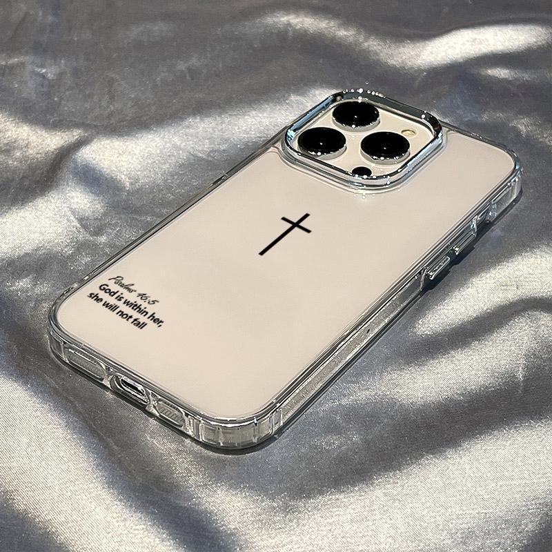 Простой Прозрачный Чехол для Телефона с Крестом Иисуса Для IPhone 17 16 15 14 13 12 11 Pro Max Air Plus Прозрачная Задняя Защитная Крышка Funda