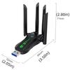 AX900 Двухдиапазонный WiFi6 USB-адаптер 4 Антенны 2.4G/5ГГц 900 Мбит/с WiFi-донгл Без драйверов USB-интерфейс Беспроводная сетевая карта