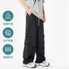 Весенне-осенние новые повседневные комбинезоны прямые брюки широкого кроя спортивные мужские и женские универсальные брюки мужские