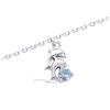 [I3636] - Aquamarine 'Dolphins' Silver Anklet