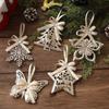 Star Design Snowflake Pendant Decorations Gold Color Icicle Ornaments Set  Festive Ambience