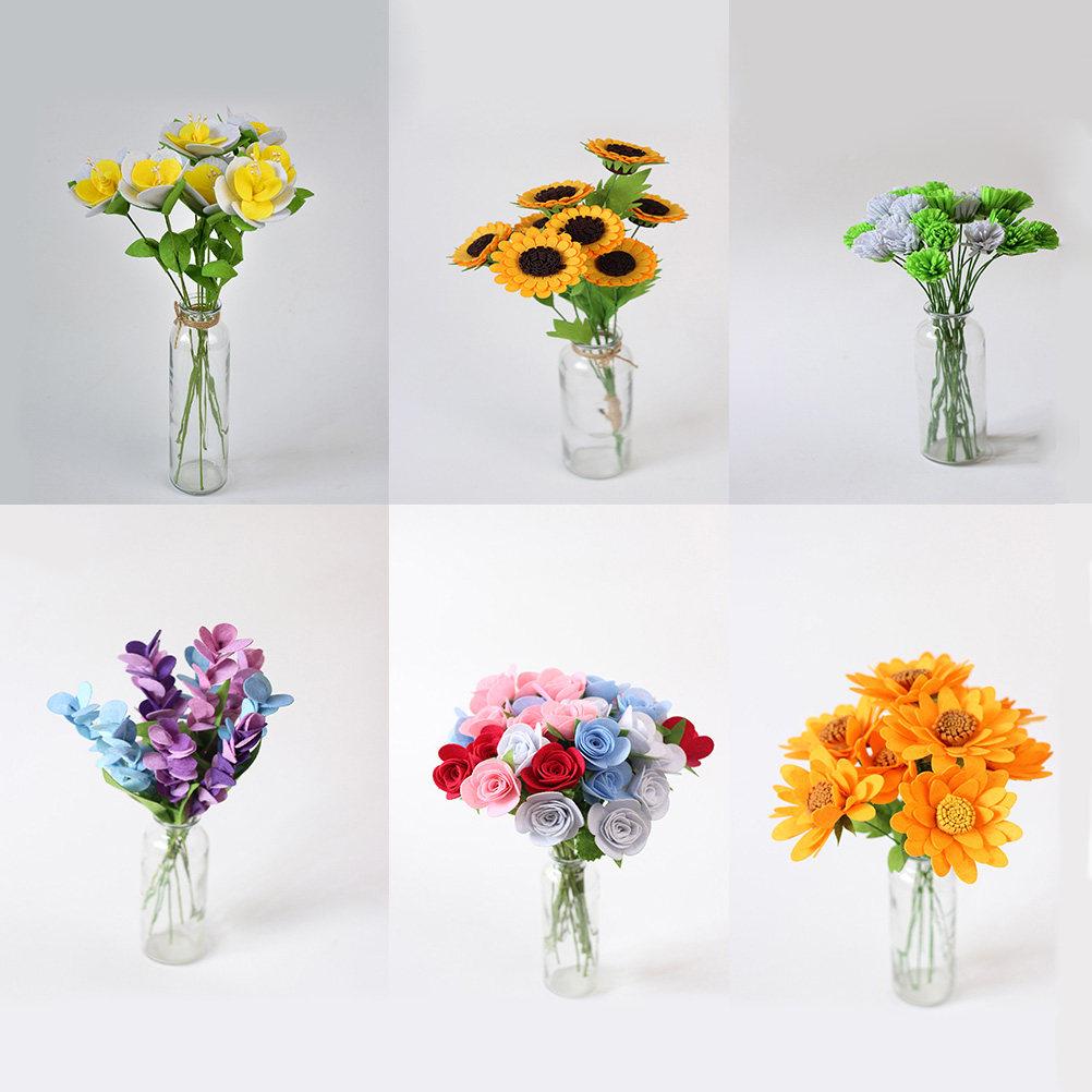 10pcs Non-Woven Bouquet Fresh Colors Roving For Needle Felting Diy Craft Felt Handwork Material Cut-Free Fabrics Party
