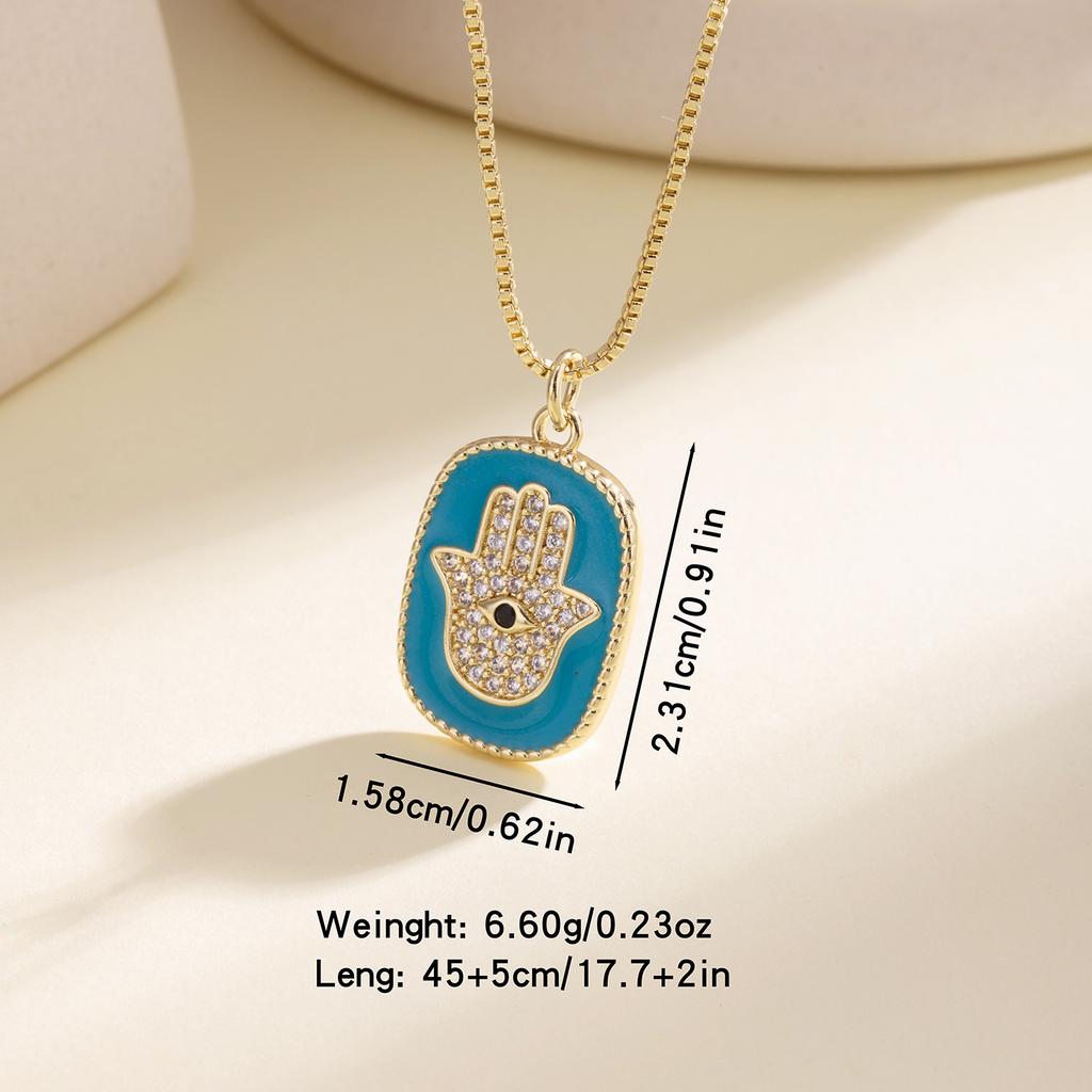 Nidin Fashion Necklace Lucky Hamsa Hand Evil Eye Pendant For Women Men Colorful Enamel Turkish Protection Amulet Jewelry Gifts