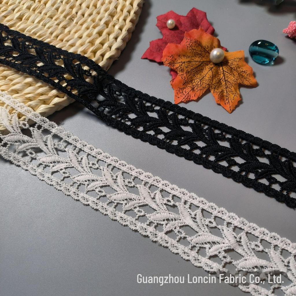 Аксессуар для головного убора из кружева молочного шелка с волнистым узором