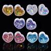 6-50mm Colourful Paillette Ear Tunnels Plugs Cute Heart Shape Ear Expander Studs Stretching Body Piercing Jewelry