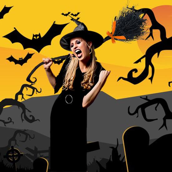 Хэллоуин Ведьма Метла с лентой Реалистичная волшебная метла Украшение Косплей Опора Хэллоуин Вечерние принадлежности Фотоаксессуары