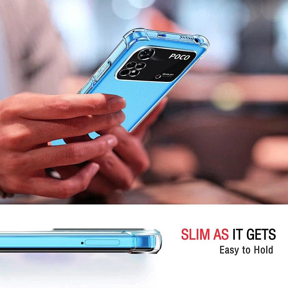 Противоударный силиконовый мягкий чехол для телефона с подушкой безопасности для Xiaomi POCO F3 F2 X4 X3 X2 M4 M3 Pro 5G, прозрачный ультратонкий задний прозрачный чехол