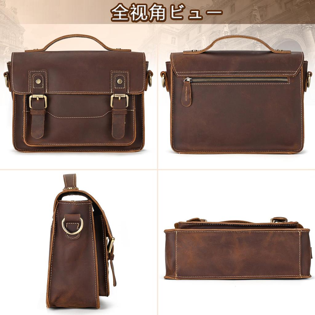 Messenger Genuine iPad Shoulder Crossbody Leather For Business Casual Bag [Luufan] Bag, Leather, Men's, Compatible, Bag, 2-Way Bag, Handbag,