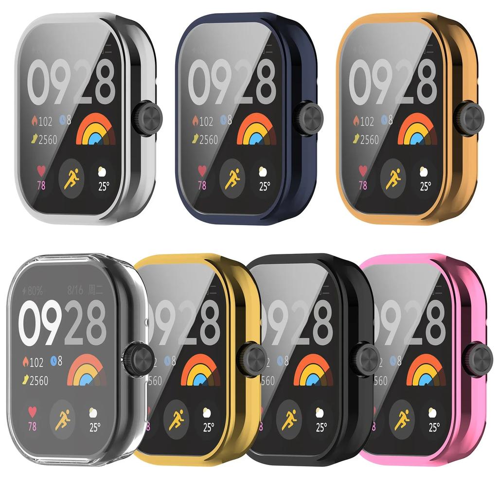 Защитный чехол для Xiaomi Redmi Watch 4, мягкий ТПУ протектор экрана, полный защитный корпус-бампер с покрытием для Redmi Watch 4, аксессуары
