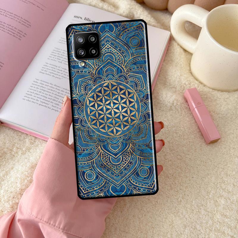 Чехол «Цветок жизни в лотосе», пастельный золотой чехол для Samsung Galaxy A51 A71 A50 A70 A33 A53 A73 A12 A22 A32 A52 A72 A21S A52S, чехол