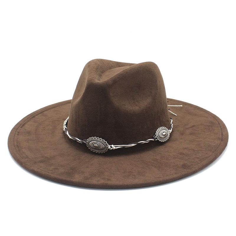 Suede Cowboy Hat Tibetan Accessories Men'S Jazz Top Hat Felt Hat