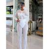 DICFY Women's Fashion Casual Long Sleeve O-Neck  Pants Suits