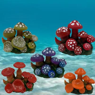 Грибной кластер Crafts Моделирование Грибной FishTank Ландшафтный декор Красочный FishTank Морское существо Гриб