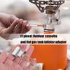 Gas Canister Adapter Small Metal Design for Stove Camping Quick Connecting Propanes Tanks Refueling Outdoor Cooking Tool