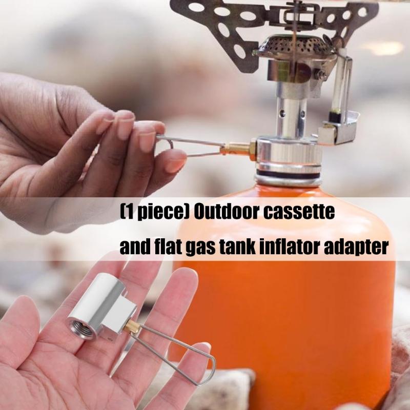 Gas Canister Adapter Small Metal Design for Stove Camping Quick Connecting Propanes Tanks Refueling Outdoor Cooking Tool