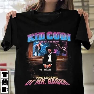 Футболка Kid Cudi To The Moon World Tour 2022, с коротким рукавом, размеры от S до 5XL