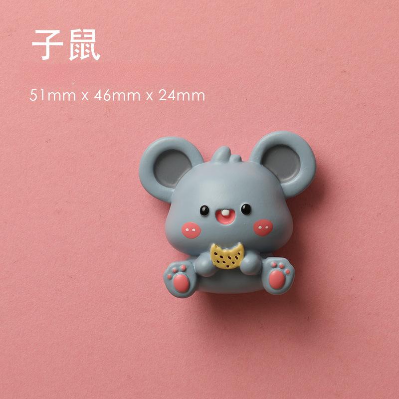 Chinese Zodiac Refrigerator Sticker Resin Figurine Creative Magnetic Sticker Cartoon Cute Gift Decoration Magnet